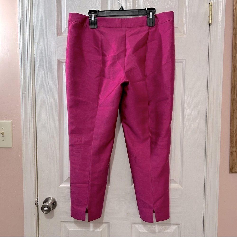 Talbots Women's Signature Silk Pants Petite Fuchsia Size 16 - Picture 2 of 8